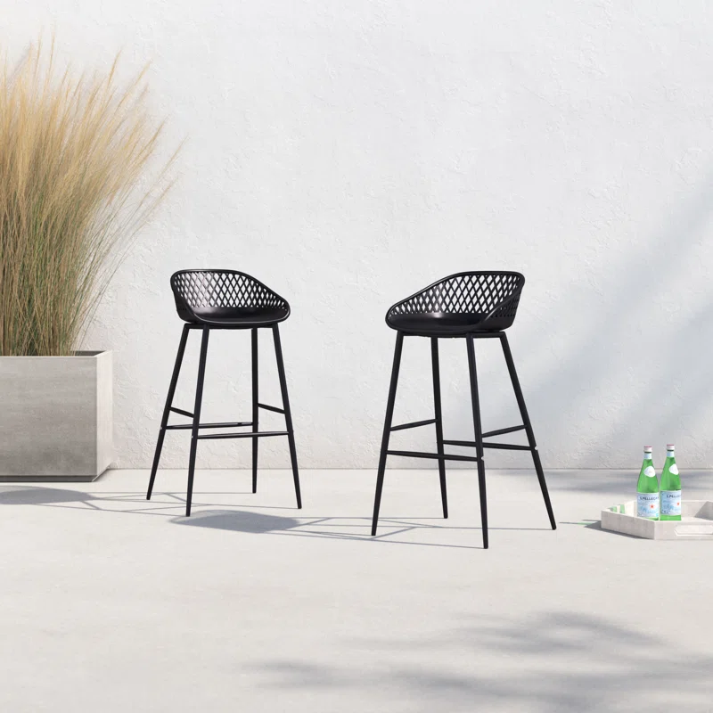 Newark Patio Bar Stool (Set of 2) 29",Black