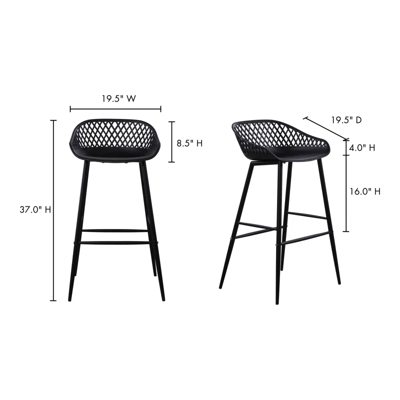 Newark Patio Bar Stool (Set of 2) 29",Black