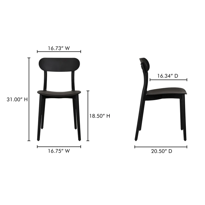 Kent Outdoor Dining Chair (Set of 2) Black