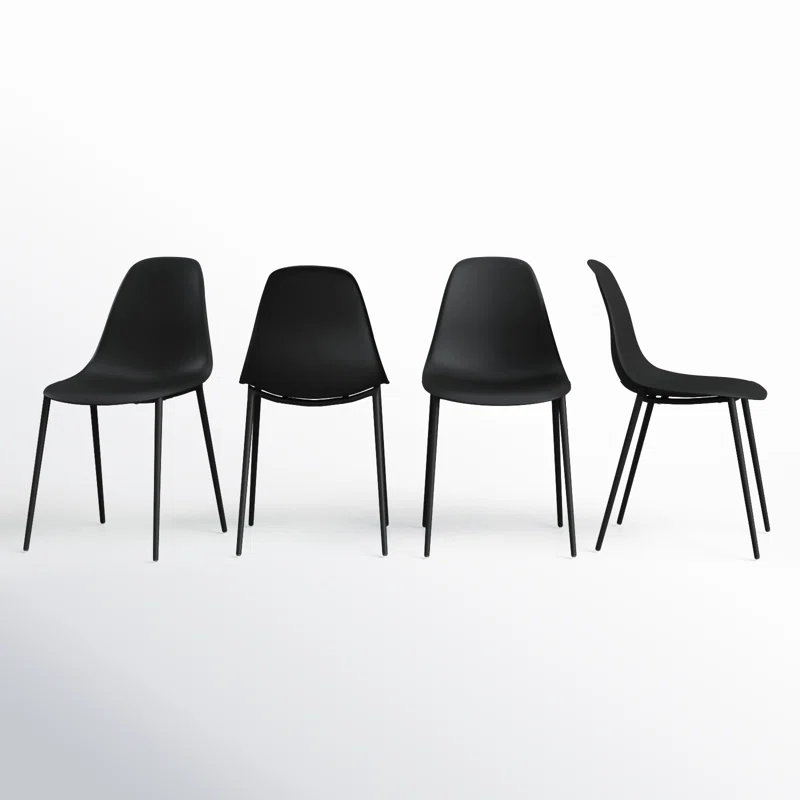 Sylvester Indoor/Outdoor Dining Chair (Set of 4) Black