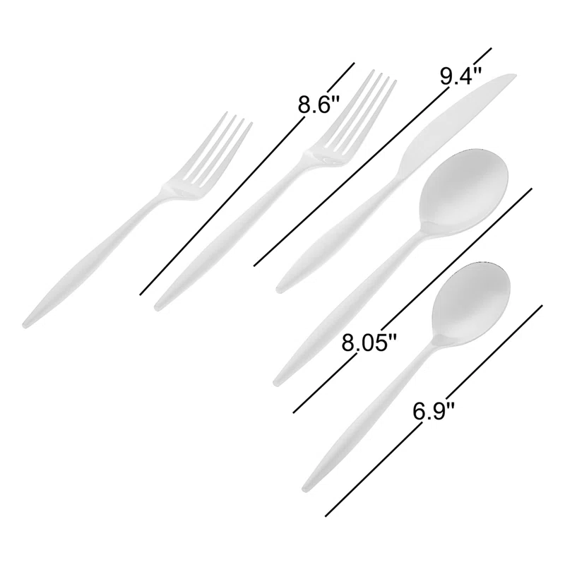 Milano 20 Piece 18/10 Stainless Steel Flatware Set, Service for 4 Satin Stainless