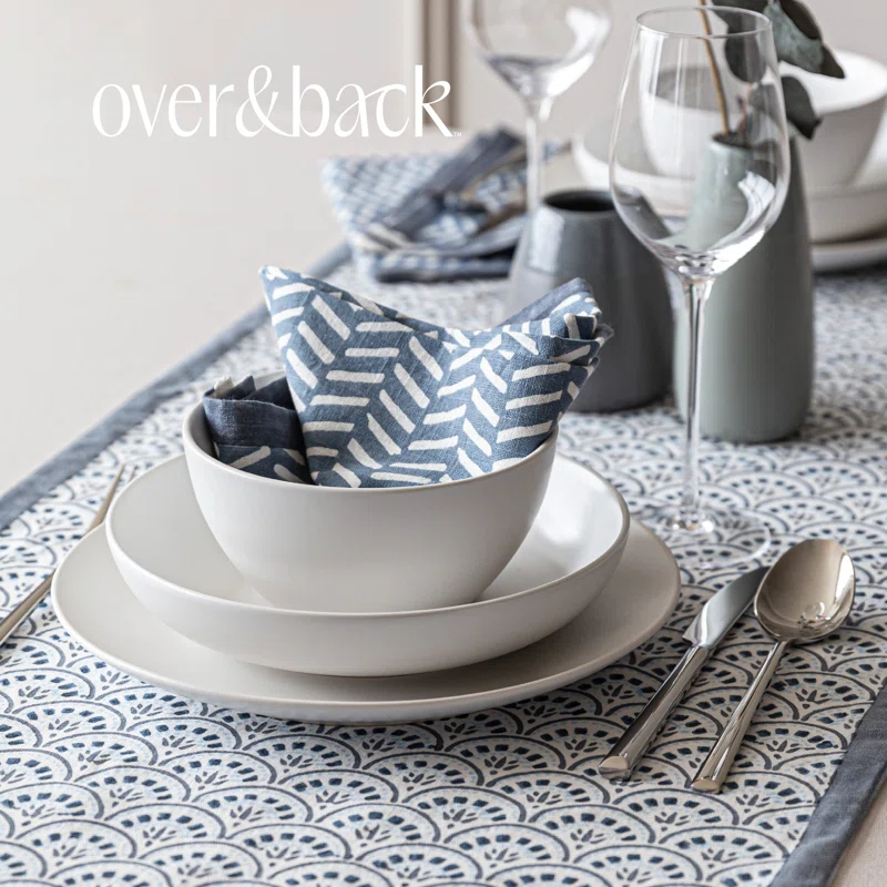 over&back Modern 18/8 Flatware Set - Service for 4 Silver