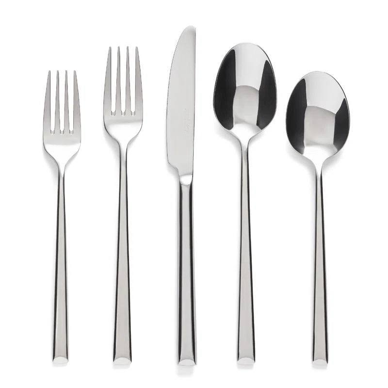 over&back Modern 18/8 Flatware Set - Service for 4 Silver