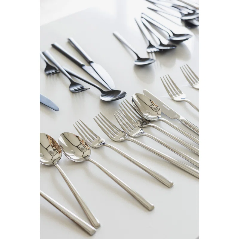 over&back Modern 18/8 Flatware Set - Service for 4 Silver