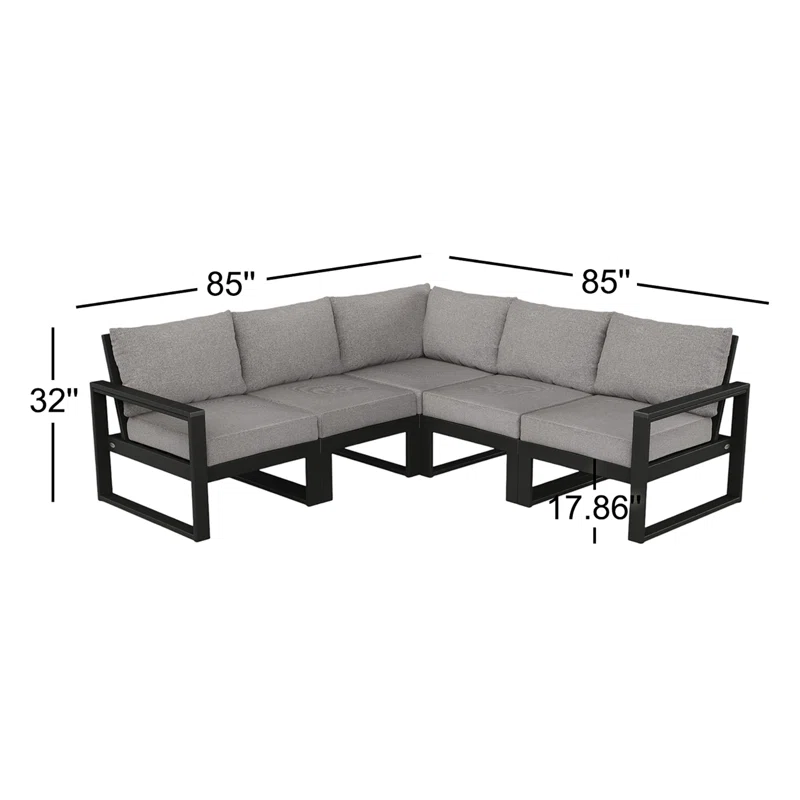 EDGE 5 - Person Seating Group with Cushions Grey Revolution®,Black