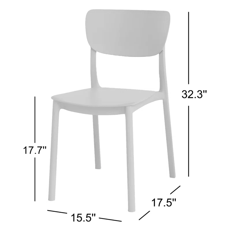 Farrah Outdoor Stacking Dining Side Chair (Set of 2) Black