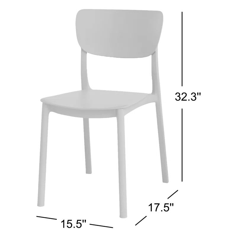 Farrah Outdoor Stacking Dining Side Chair (Set of 2) Black