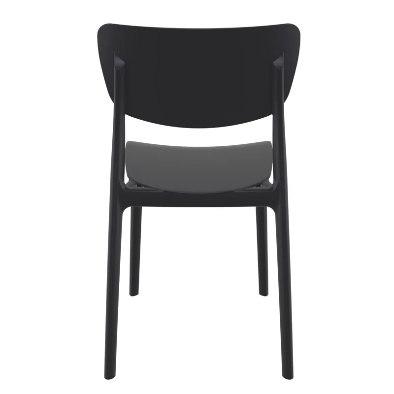 Farrah Outdoor Stacking Dining Side Chair (Set of 2) Black