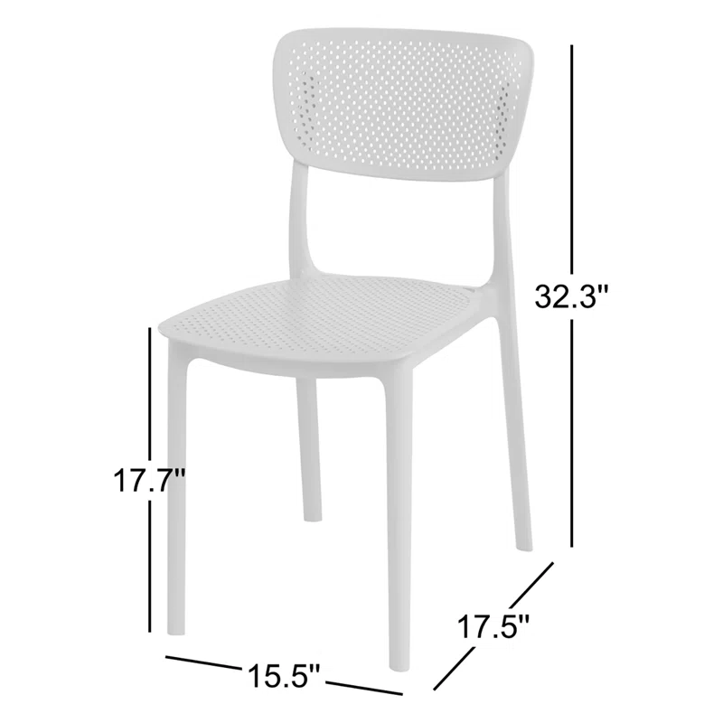 Farrah Outdoor Stacking Dining Side Chair (Set of 2) Black