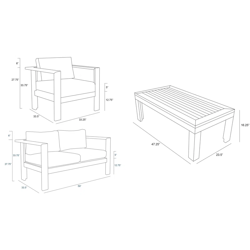 Sonoma 4 Piece Teak Outdoor Seating Group with Sunbrella® Cushions Canvas Natural Sunbrella® Canvas 7 Sonoma 4 Piece Teak Outdoor Seating Group with Sunbrella® Cushions Canvas Natural Sunbrella® Canvas