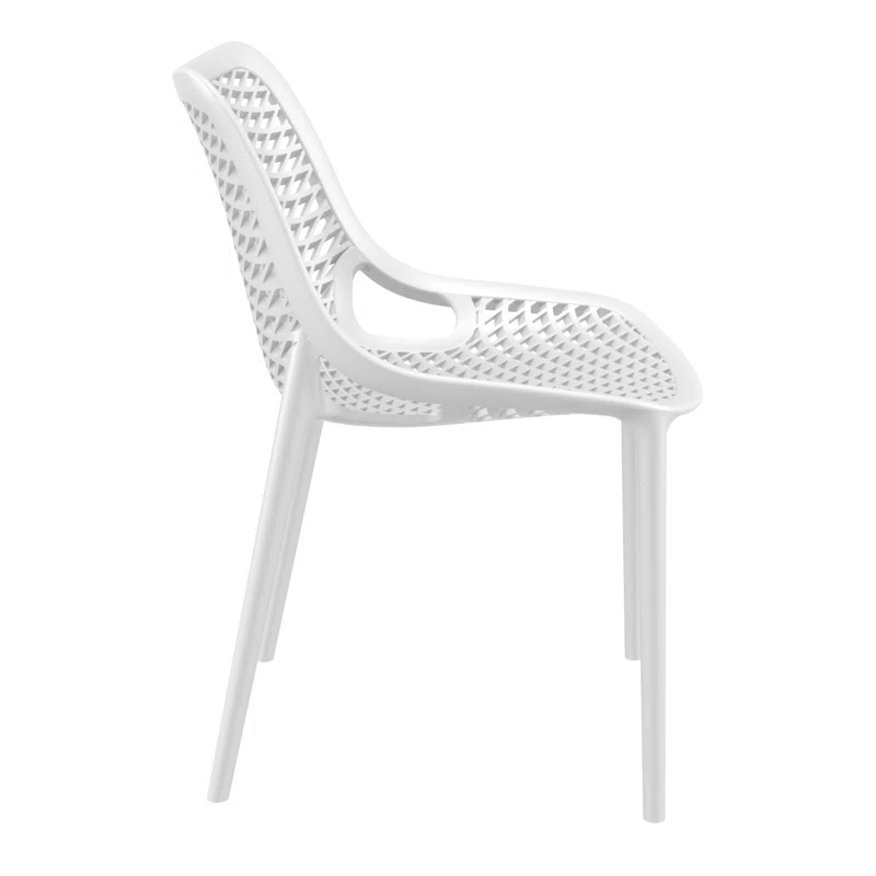 Farrah Outdoor Stacking Dining Side Chair (Set of 2) White