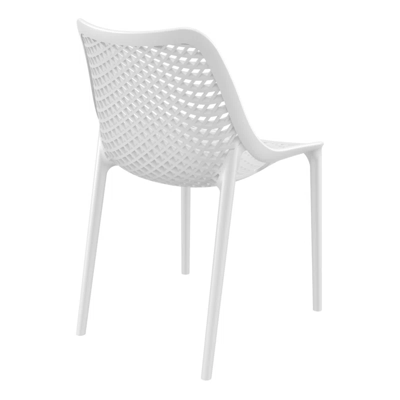 Farrah Outdoor Stacking Dining Side Chair (Set of 2) White