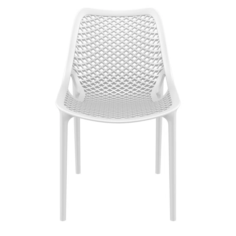 Farrah Outdoor Stacking Dining Side Chair (Set of 2) White