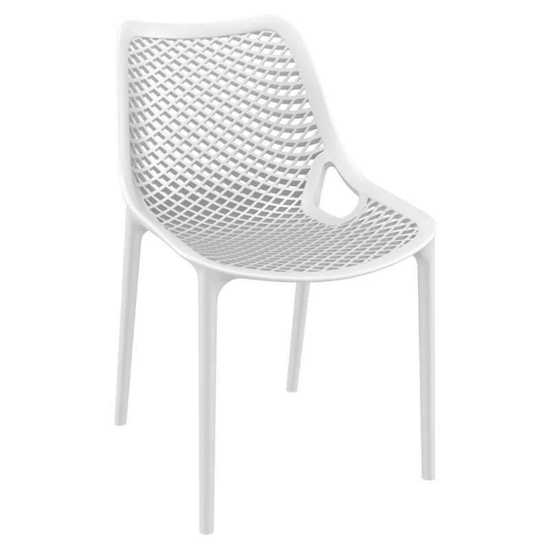 Farrah Outdoor Stacking Dining Side Chair (Set of 2) White