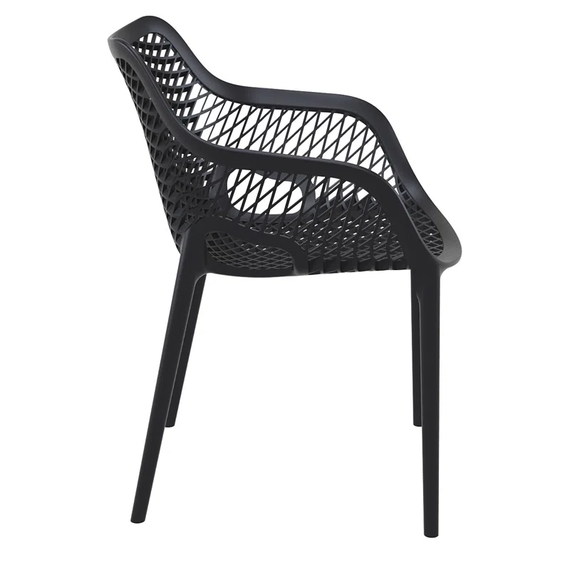 Farrah Outdoor Stacking Dining Armchair (Set of 2) Black