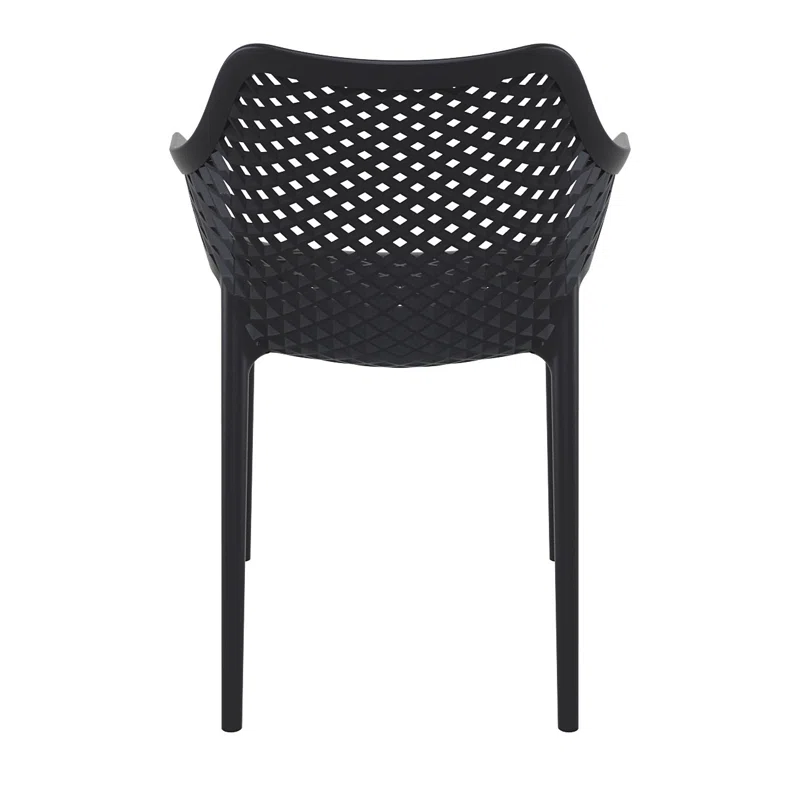 Farrah Outdoor Stacking Dining Armchair (Set of 2) Black