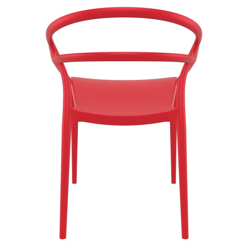 Farrah Outdoor Stacking Dining Armchair (Set of 2) Red