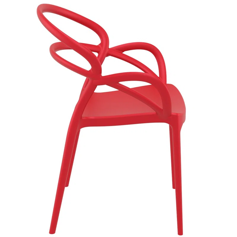 Farrah Outdoor Stacking Dining Armchair (Set of 2) Red