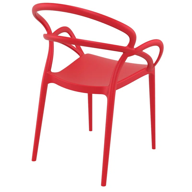 Farrah Outdoor Stacking Dining Armchair (Set of 2) Red