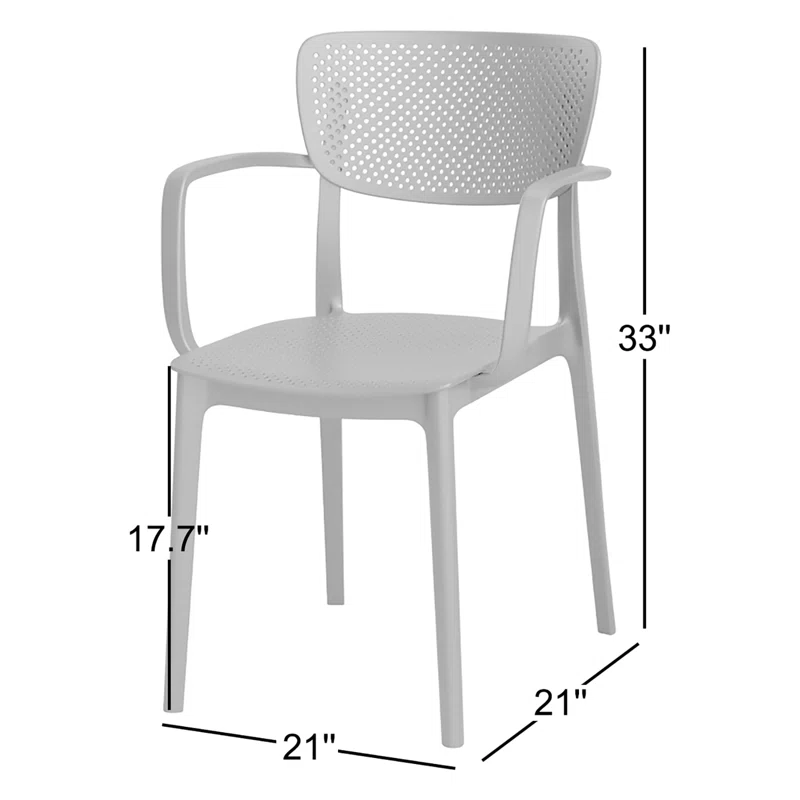 Farrah Outdoor Stacking Dining Armchair (Set of 2) Dark Gray