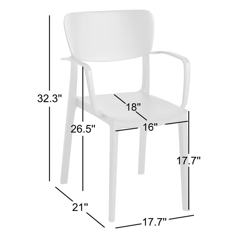 Farrah Outdoor Stacking Dining Armchair (Set of 2) Red