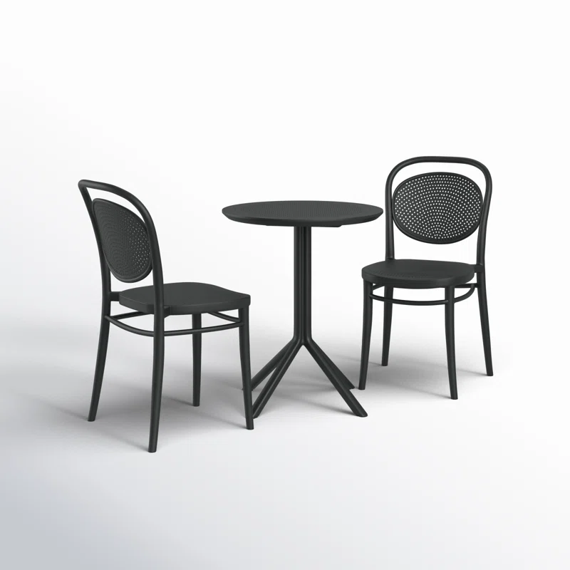 Farrah 23.6'' Round 2 - Person Bistro Set Black