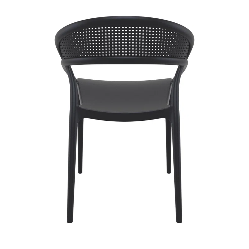 Farrah Outdoor Stacking Dining Armchair (Set of 2) Black