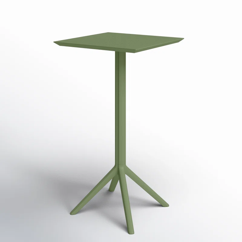 Farrah 23.6'' Resin Fliptop Outdoor Bar Table Olive Green