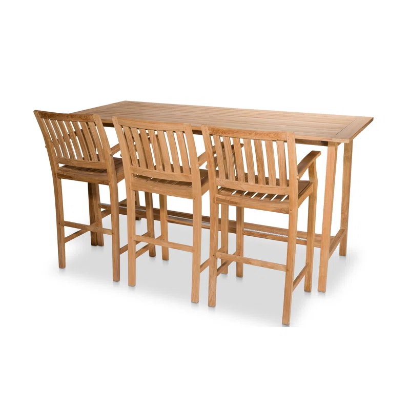 Knightly 85'' Teak Outdoor Bar Table