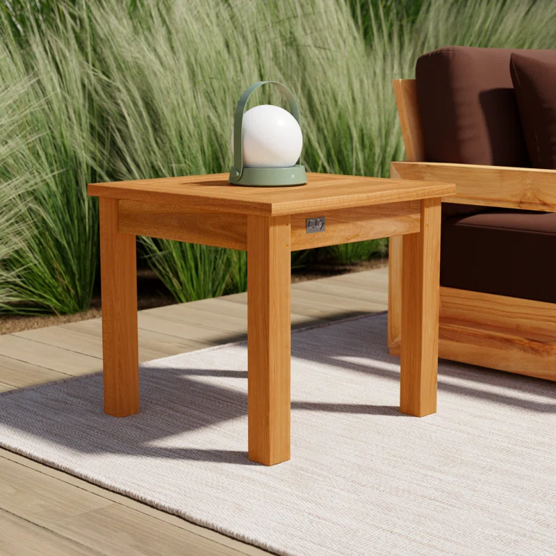 Knightly 20'' Teak Outdoor Side Table