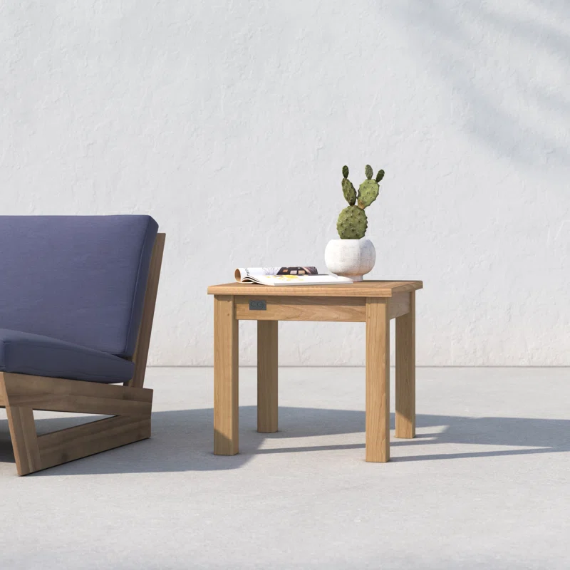 Knightly 20'' Teak Outdoor Side Table