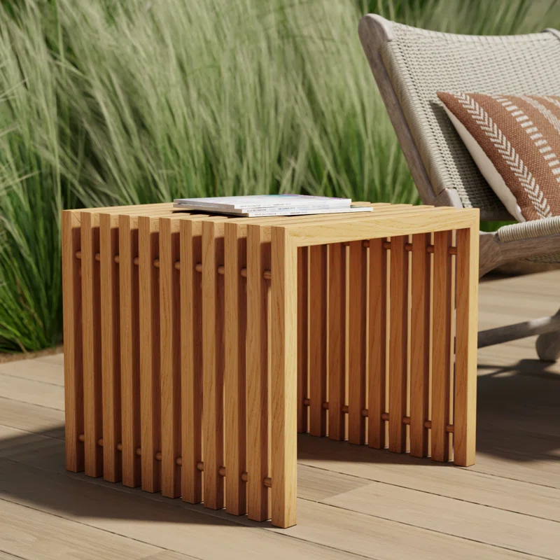 Knightly 18'' Teak Outdoor Side Table
