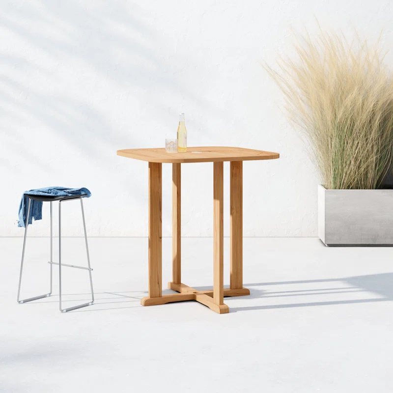 Knightly 39'' Teak Outdoor Bar Table
