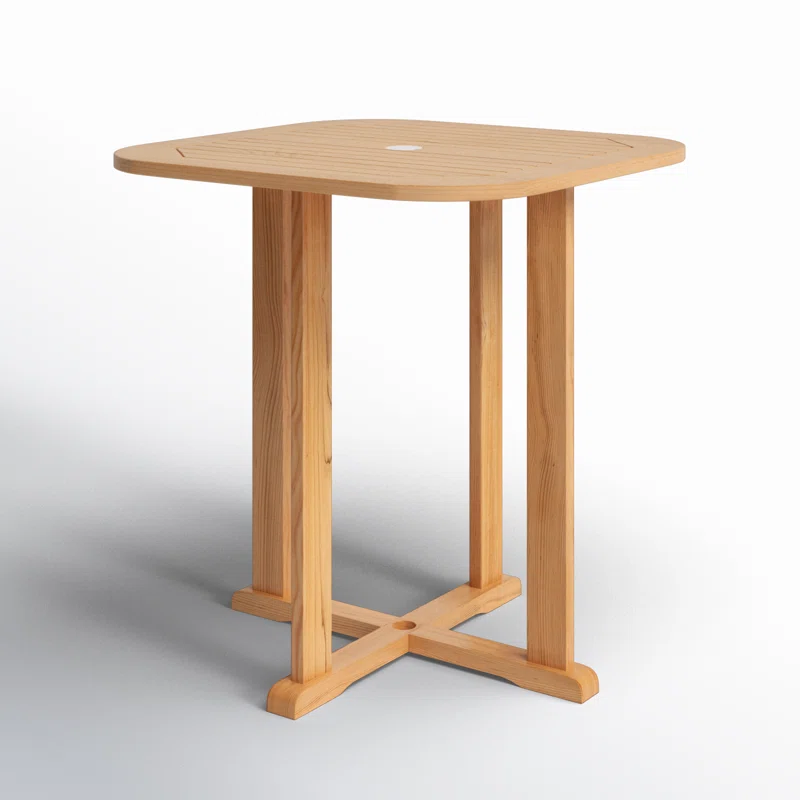 Knightly 39'' Teak Outdoor Bar Table