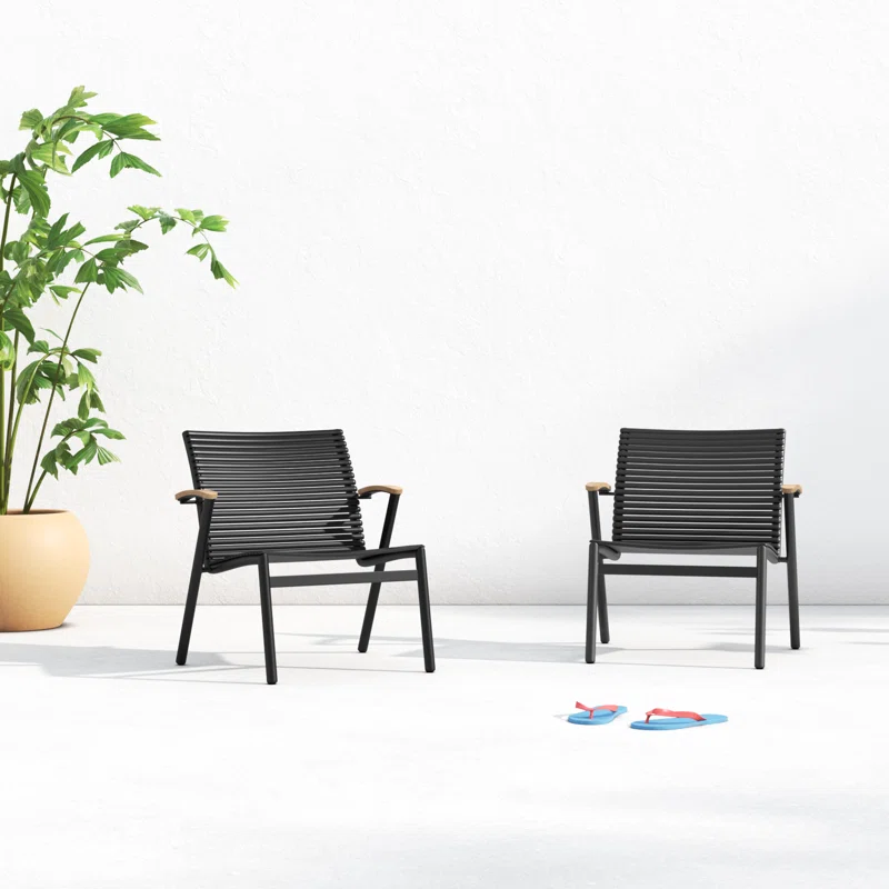 Tempo Aluminum Outdoor Lounge Chair (Set of 2)