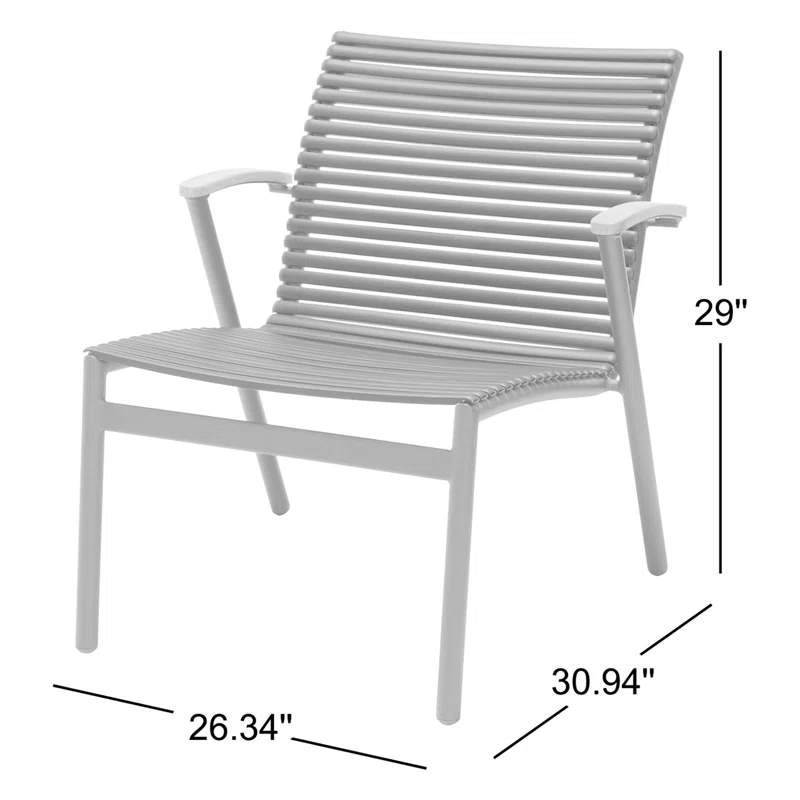 Tempo Aluminum Outdoor Lounge Chair (Set of 2)