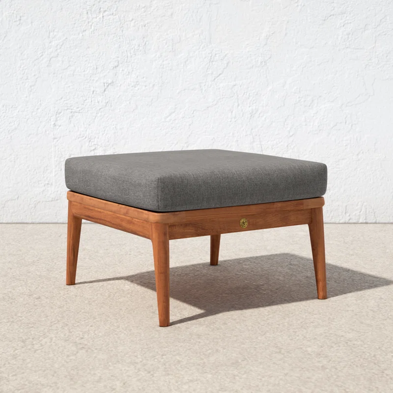 Tempo Teak Outdoor Ottoman with Cushion
