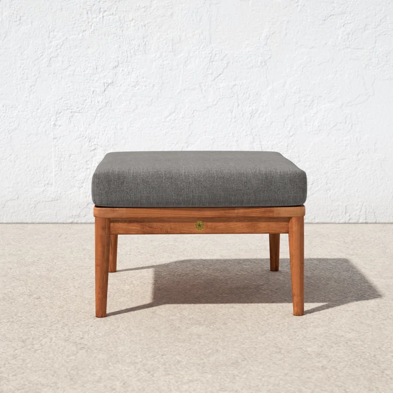 Tempo Teak Outdoor Ottoman with Cushion