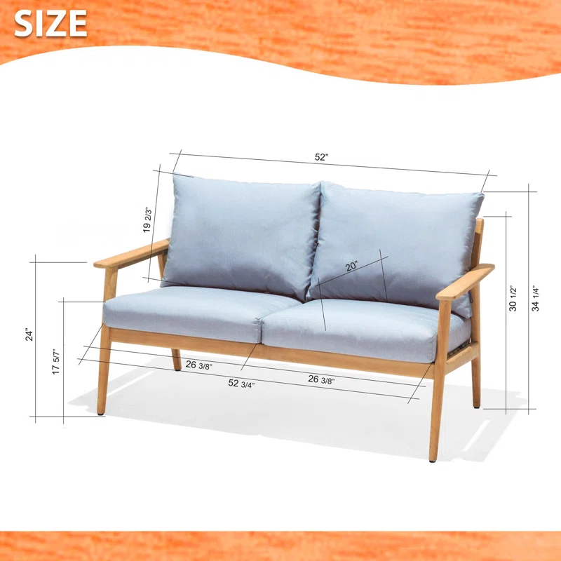 Tempo Eucalyptus 6 - Person Patio Conversation Sets with Cushions 11 Tempo Eucalyptus 6 - Person Patio Conversation Sets with Cushions