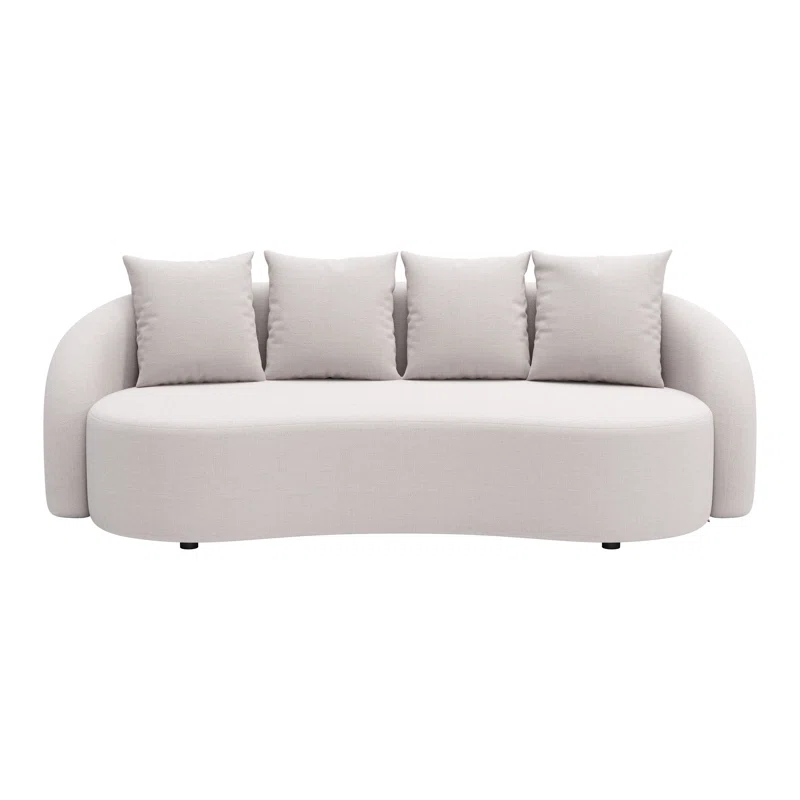 Kaly 90.6'' Wide Curved Aluminum Patio Sofa with Cushions