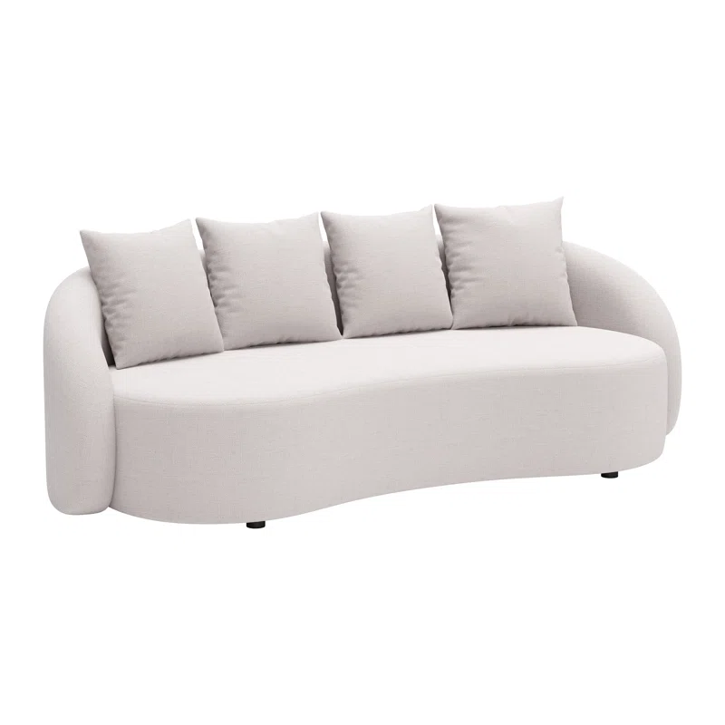 Kaly 90.6'' Wide Curved Aluminum Patio Sofa with Cushions