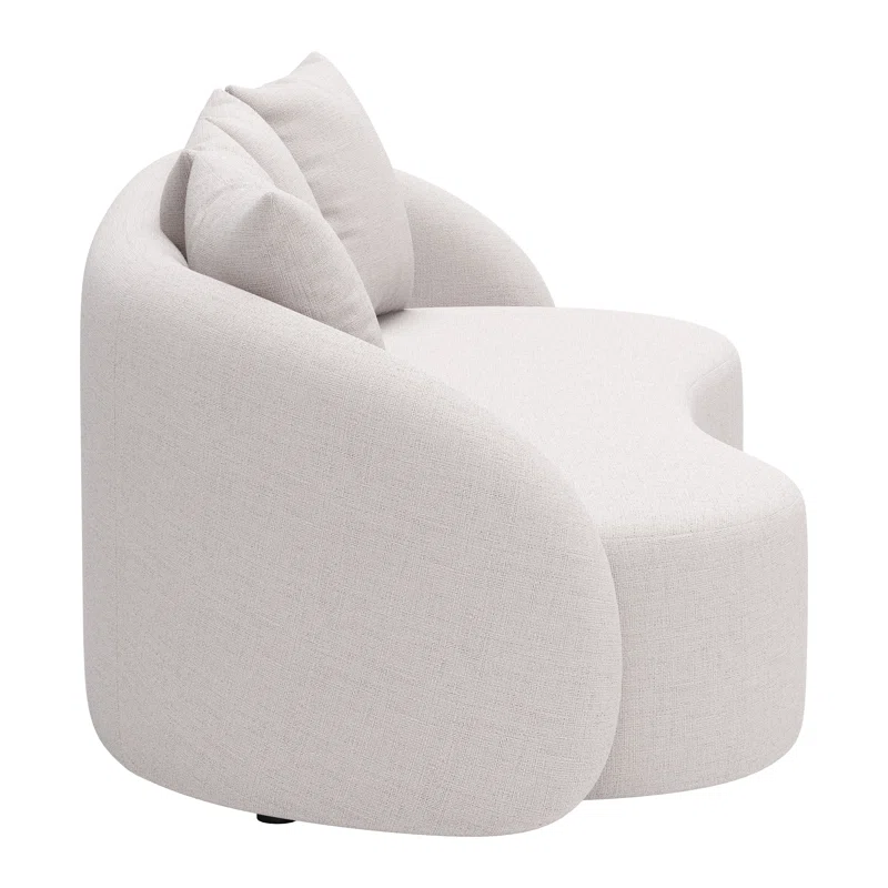 Kaly 90.6'' Wide Curved Aluminum Patio Sofa with Cushions