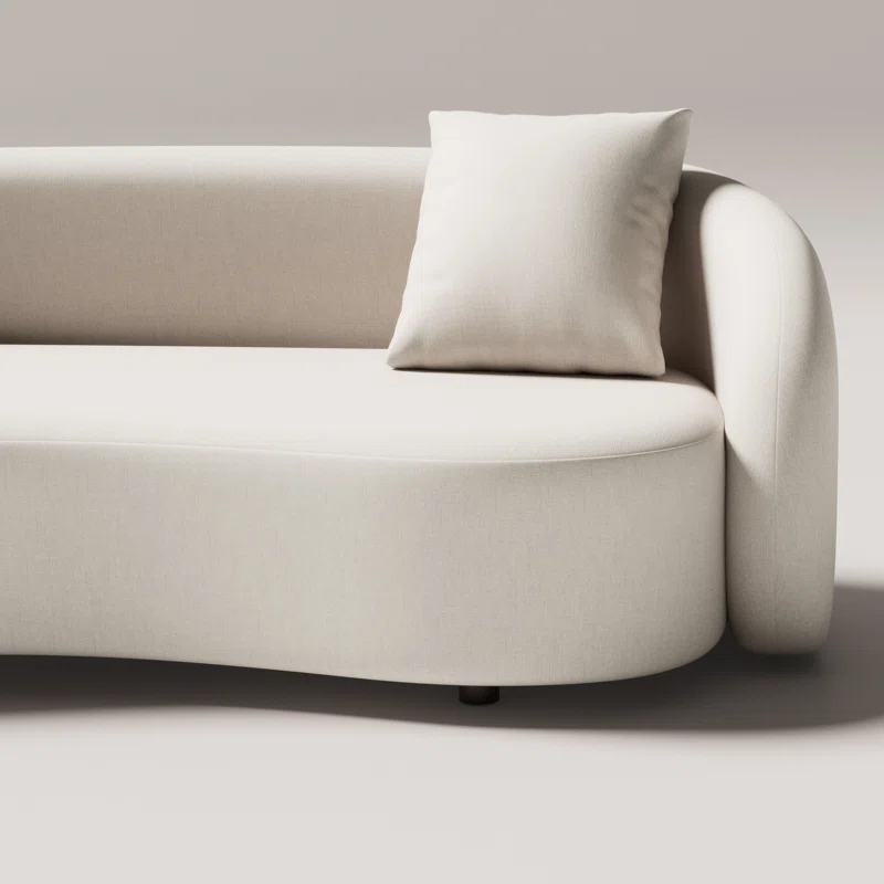 Kaly 90.6'' Wide Curved Aluminum Patio Sofa with Cushions