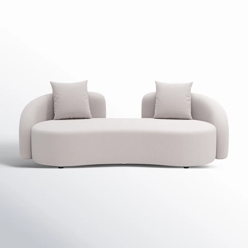 Kaly 90.6'' Wide Curved Patio Sofa with Cushions