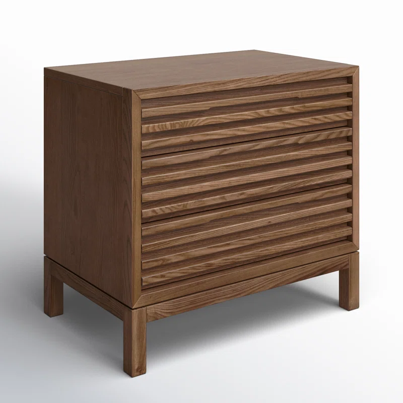 Finnian 3 - Drawer Nightstand Walnut