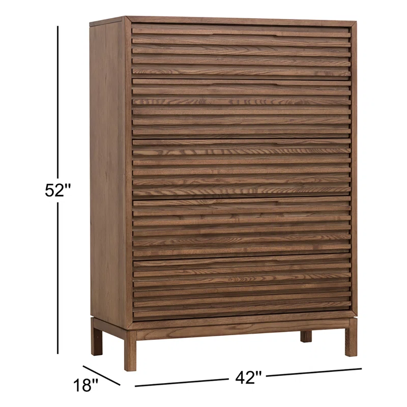 Finnian 5 - Drawer Dresser Walnut