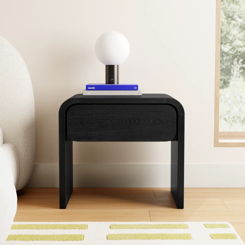 Nori 1 - Drawer Nightstand in Jet Black Jet Black