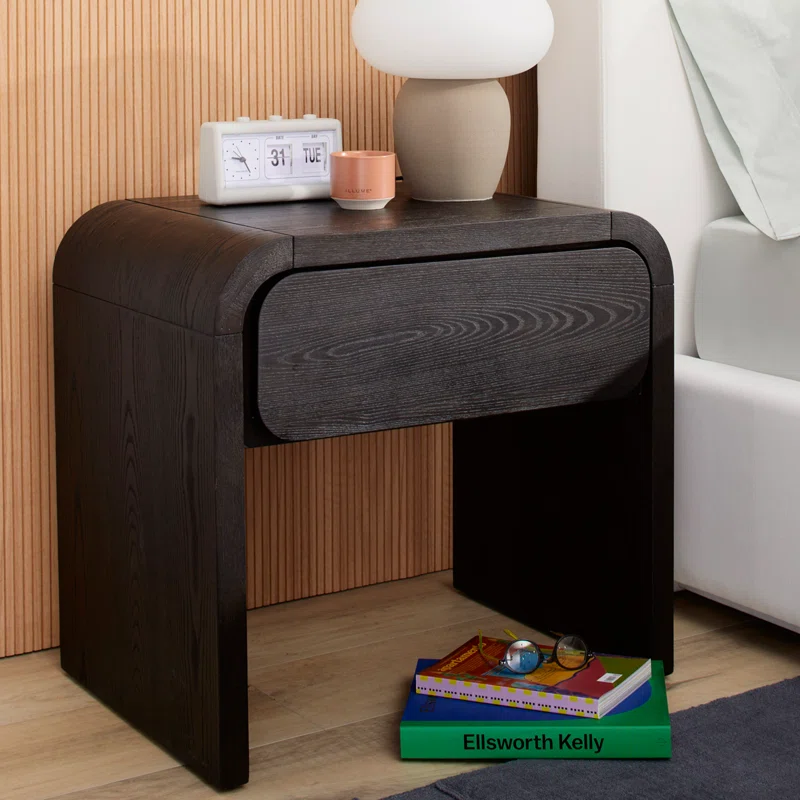 Nori 1 - Drawer Nightstand in Jet Black Jet Black