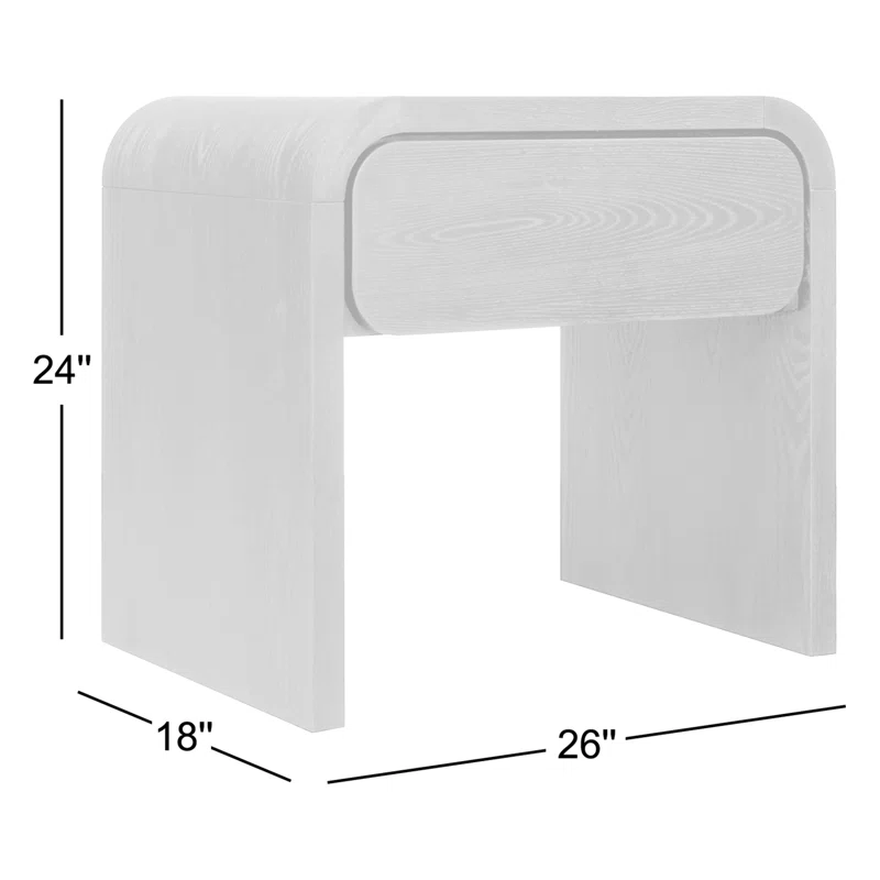 Nori 1 - Drawer Nightstand in Jet Black Jet Black