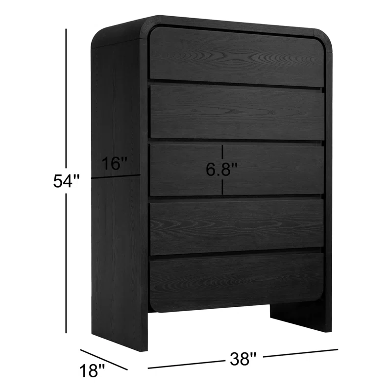Nori 5 - Drawer Dresser Black